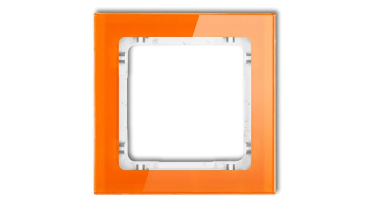 DECO Ramka pojedyncza - efekt szkła (ramka: pomarańczowa spód: biały) pomarańczowy 13-0-DRS-1