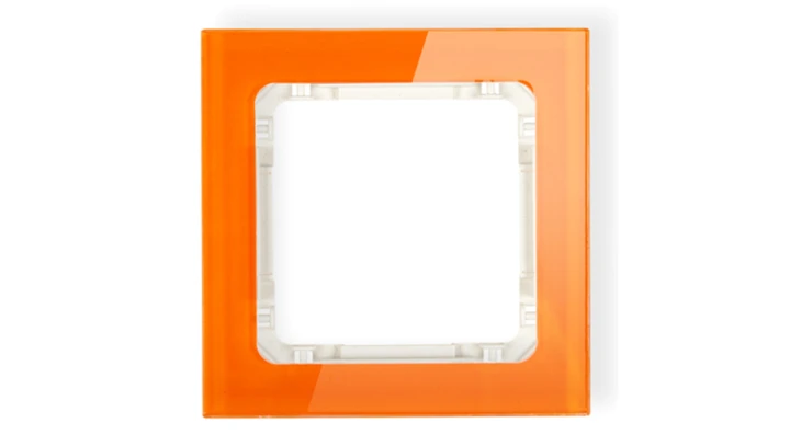 DECO Ramka pojedyncza - efekt szkła (ramka: pomarańczowa spód: beżowy) pomarańczowy 13-1-DRS-1