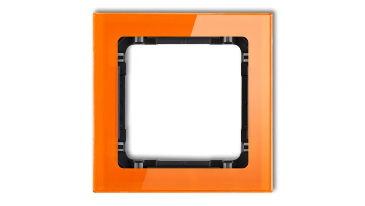 DECO Ramka pojedyncza - efekt szkła (ramka: pomarańczowa spód: czarny) pomarańczowy 13-12-DRS-1