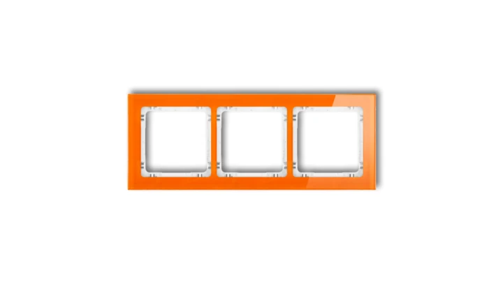 DECO Ramka potrójna - efekt szkła (ramka: pomarańczowa spód: biały) pomarańczowy 13-0-DRS-3