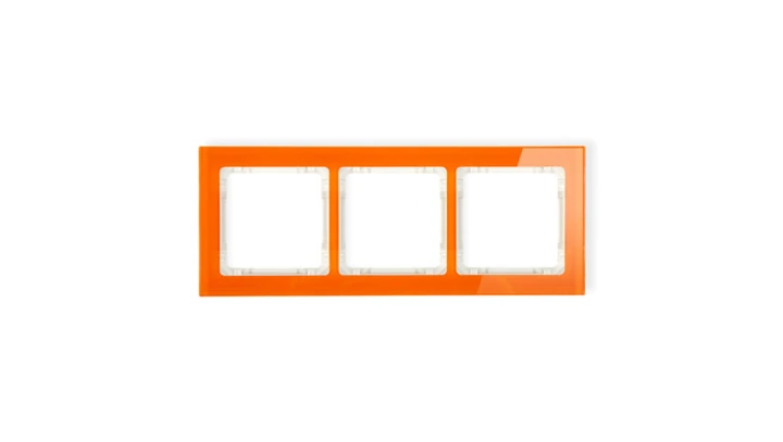 DECO Ramka potrójna - efekt szkła (ramka: pomarańczowa spód: beżowy) pomarańczowy 13-1-DRS-3