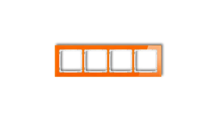 DECO Ramka poczwórna - efekt szkła (ramka: pomarańczowa spód: biały) pomarańczowy 13-0-DRS-4