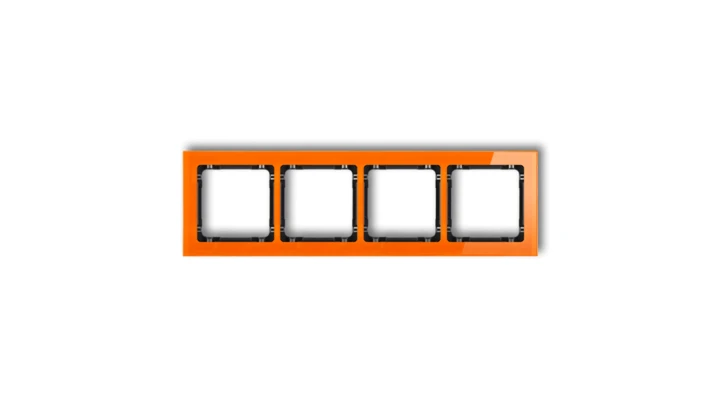 DECO Ramka poczwórna - efekt szkła (ramka: pomarańczowa spód: czarny) pomarańczowy 13-12-DRS-4