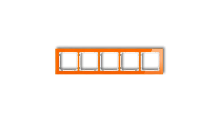 DECO Ramka pięciokrotna - efekt szkła (ramka: pomarańczowa spód: biały) pomarańczowy 13-0-DRS-5