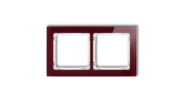 DECO Ramka podwójna - efekt szkła (ramka: bordowa spód: biały) bordowy 14-0-DRS-2