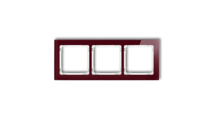 DECO Ramka potrójna - efekt szkła (ramka: bordowa spód: biały) bordowy 14-0-DRS-3