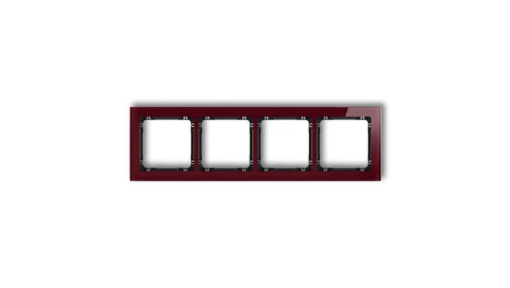 DECO Ramka poczwórna - efekt szkła (ramka: bordowa spód: czarny) bordowy 14-12-DRS-4