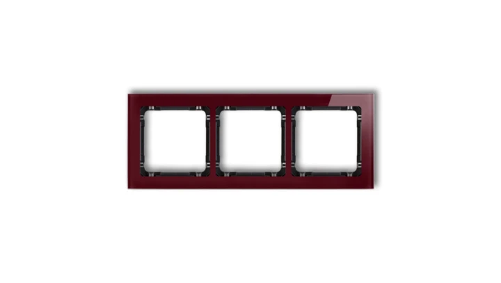 DECO Ramka potrójna - efekt szkła (ramka: bordowa spód: czarny) bordowy 14-12-DRS-3