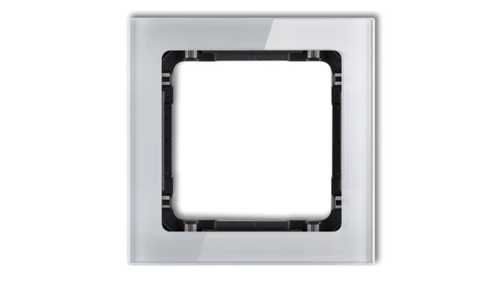 DECO Ramka pojedyncza - efekt szkła (ramka: szara spód: czarny) szary 15-12-DRS-1