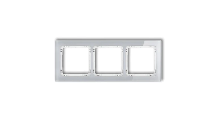DECO Ramka potrójna - efekt szkła (ramka: szara spód: biały) szary 15-0-DRS-3