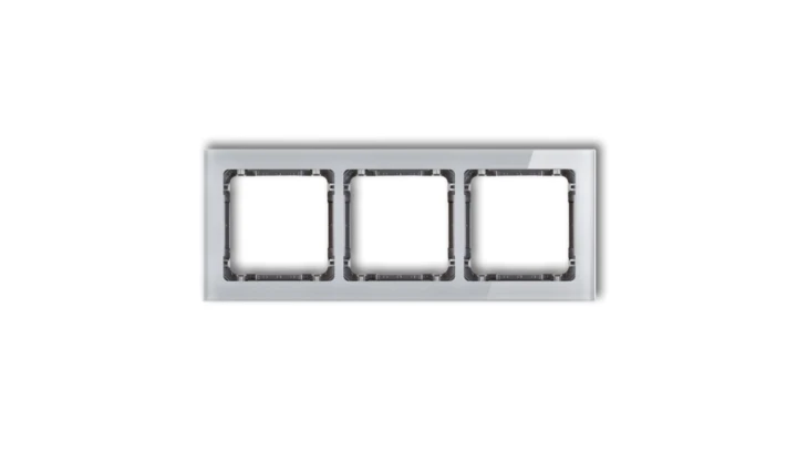 DECO Ramka potrójna - efekt szkła (ramka: szara spód: grafitowy) szary 15-11-DRS-3