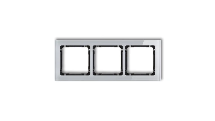 DECO Ramka potrójna - efekt szkła (ramka: szara spód: czarny) szary 15-12-DRS-3