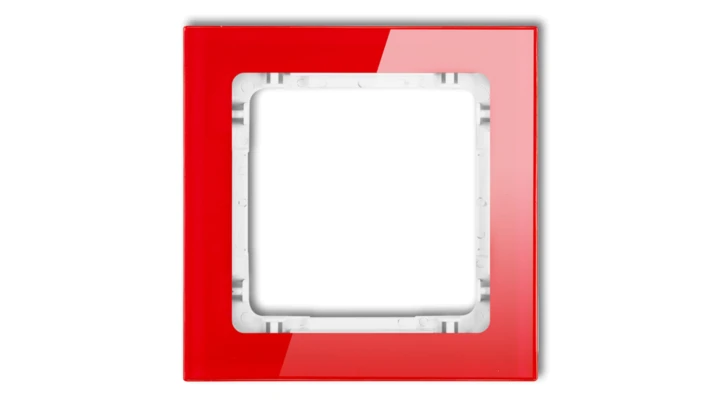 DECO Ramka pojedyncza - efekt szkła (ramka: czerwona spód: biały) czerwony 17-0-DRS-1