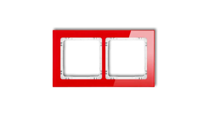 DECO Ramka podwójna - efekt szkła (ramka: czerwona spód: biały) czerwony 17-0-DRS-2