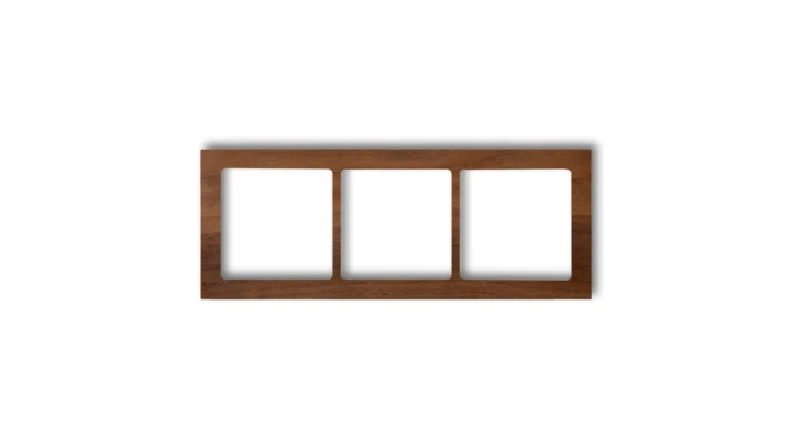 DECO Ramka potrójna - drewno (orzech amerykański) orzech amerykański DRD-3E