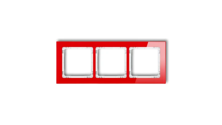 DECO Ramka potrójna - efekt szkła (ramka: czerwona spód: biały) czerwony 17-0-DRS-3