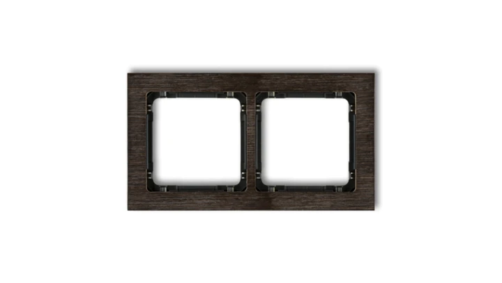 DECO Ramka podwójna - efekt drewna (ramka wenge spód czarny) efekt wenge DRD-2G