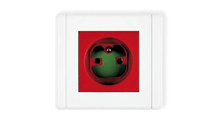 FLEXI Gniazdo pojedyncze z/u DATA z kluczem czerwony FGZK