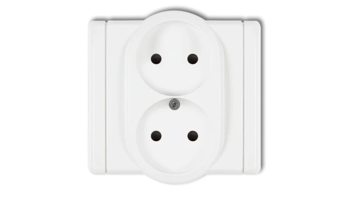 FLEXI Gniazdo podwójne b/u biały FGP-2p