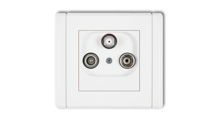 FLEXI Gniazdo antenowe RTV-SAT końcowe multimedialne (Internet) biały FGM