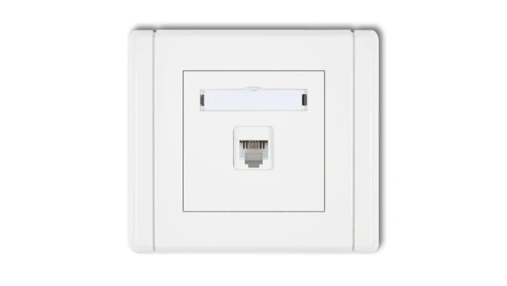 FLEXI Gniazdo telefoniczne pojedyncze 1xRJ11, 4-stykowe, beznarzędziowe biały FGT-1