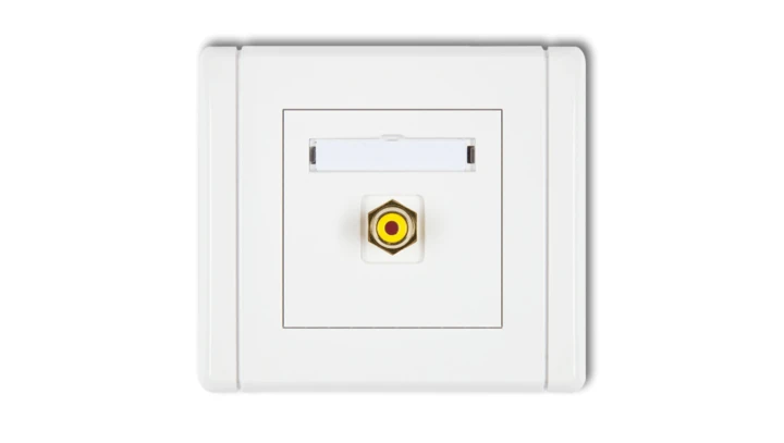 FLEXI Gniazdo pojedyncze RCA (typu cinch - żółty, pozłacane) biały FGRCA-1