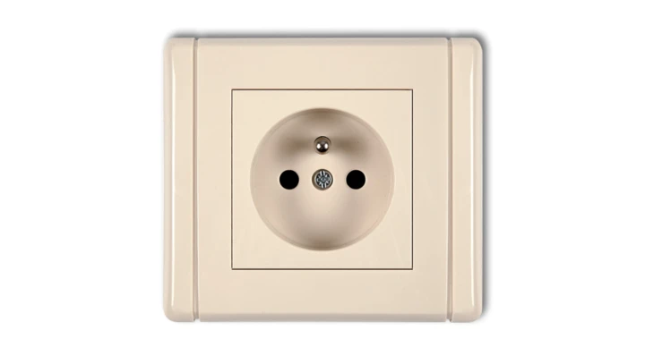FLEXI Gniazdo pojedyncze z/u 2P+Z beżowy 1FGP-1zp