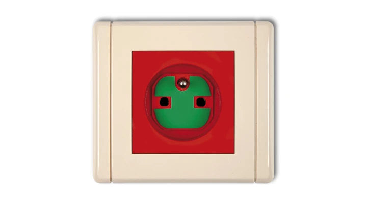 FLEXI Gniazdo pojedyncze z/u DATA z kluczem czerwony 1FGZK