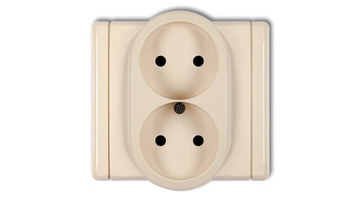 FLEXI Gniazdo podwójne b/u beżowy 1FGP-2p