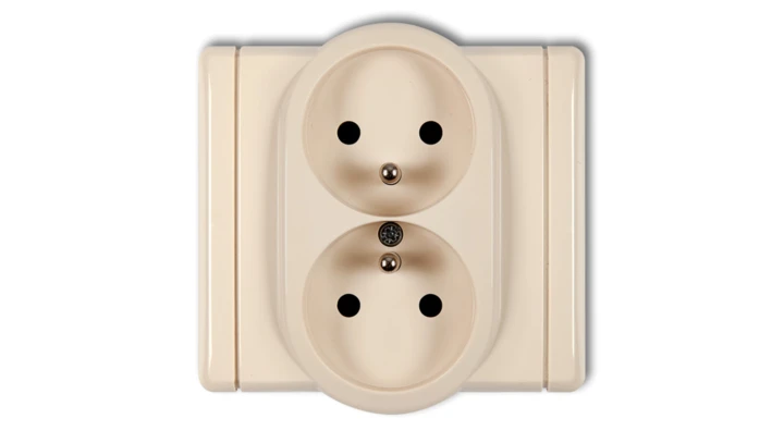 FLEXI Gniazdo podwójne z/u beżowy 1FGP-2zp
