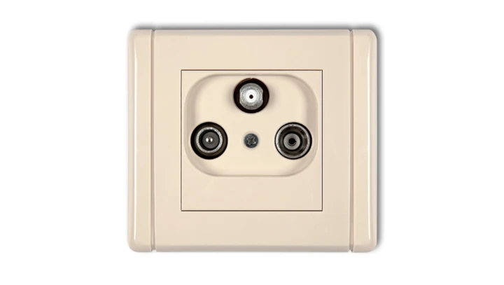 FLEXI Gniazdo antenowe RTV-SAT przelotowe 10dB beżowy 1FGSP