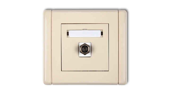 FLEXI Gniazdo antenowe pojedyncze typu F (SAT) pozłacane beżowy 1FGF-1.1