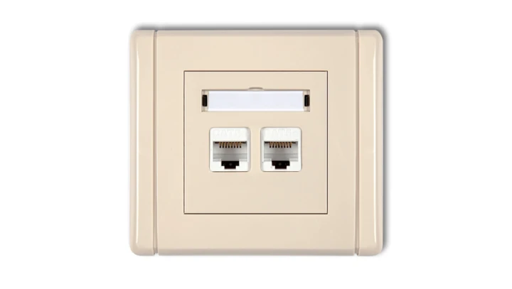 FLEXI Gniazdo komputerowe podwójne 2xRJ45, kat. 6, 8-stykowe beżowy 1FGK-4