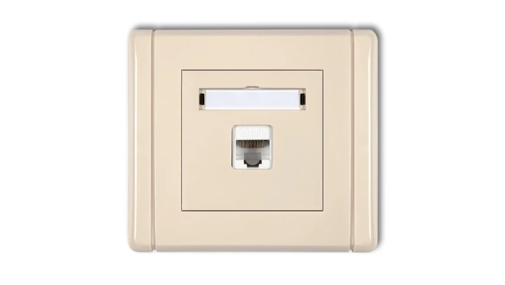 FLEXI Gniazdo komputerowe pojedyncze 1xRJ45, kat. 6, ekranowane, 8-stykowe beżowy 1FGK-5