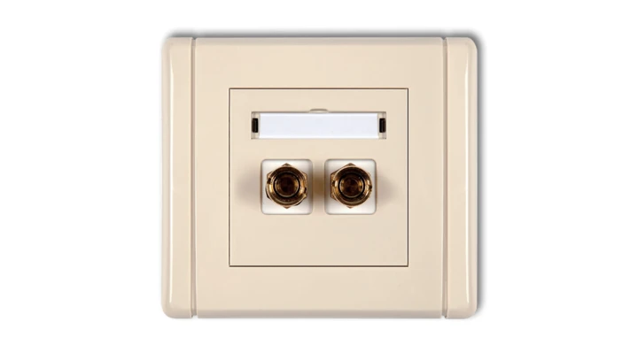 FLEXI Gniazdo głośnikowe pojedyncze (typu banan - czerwony i czarny, pozłacane, 4 mm2, do lutowania) beżowy 1FGG-3