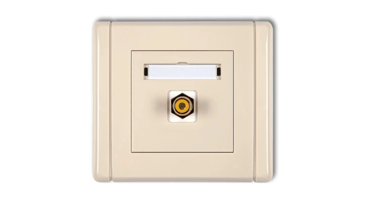 FLEXI Gniazdo pojedyncze RCA (typu cinch - żółty, pozłacane) beżowy 1FGRCA-1