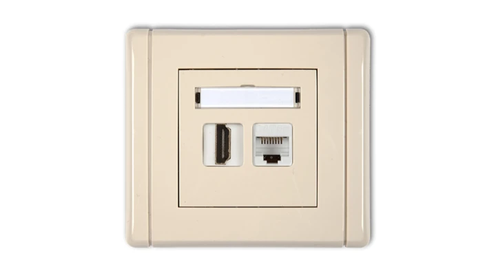 FLEXI Gniazdo pojedyncze HDMI + gniazdo komp. poj. 1xRJ45, kat. 5e, 8-stykowe beżowy 1FGHK
