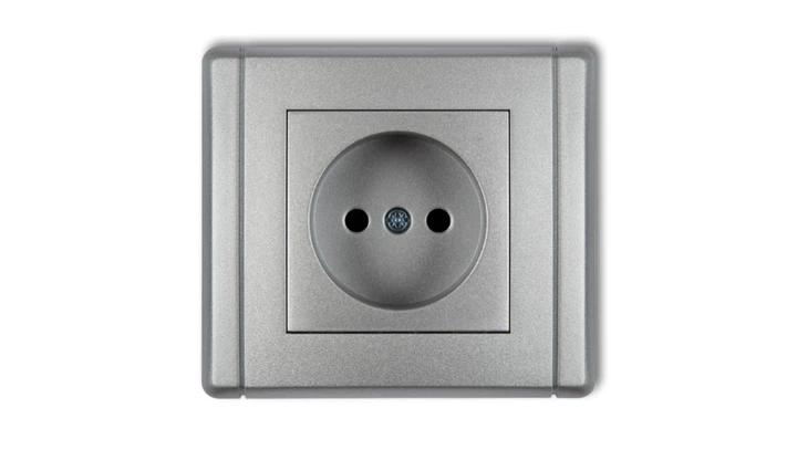 FLEXI Gniazdo pojedyncze b/u srebrny metalik 7FGP-1p