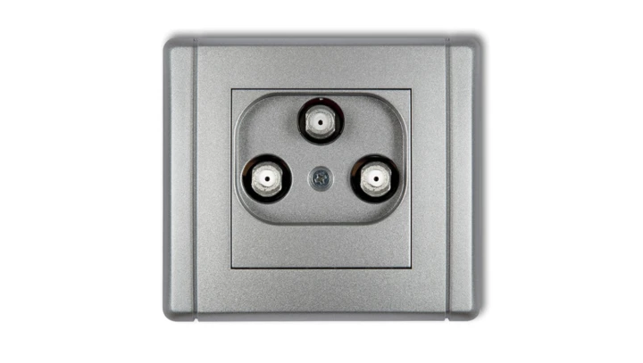 FLEXI Gniazdo multimedialne 3F DATA (UPC) srebrny metalik 7FGMU