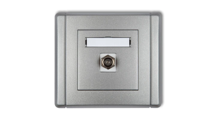FLEXI Gniazdo antenowe pojedyncze typu F (SAT) pozłacane srebrny metalik 7FGF-1.1