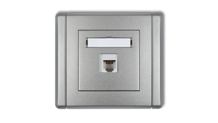 FLEXI Gniazdo telefoniczne pojedyncze 1xRJ11, 4-stykowe, beznarzędziowe srebrny metalik 7FGT-1
