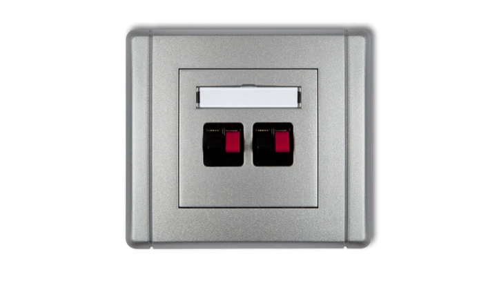 FLEXI Gniazdo głośnikowe podwójne srebrny metalik 7FGG-2