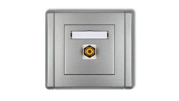 FLEXI Gniazdo pojedyncze RCA (typu cinch - żółty, pozłacane) srebrny metalik 7FGRCA-1