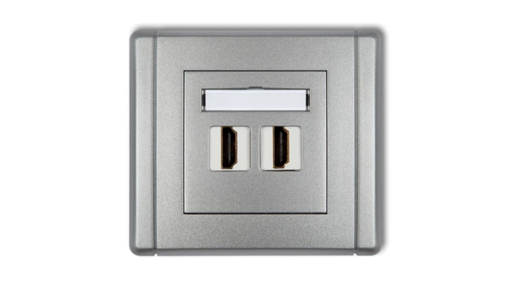 FLEXI Gniazdo podwójne HDMI srebrny metalik 7FHDMI-2