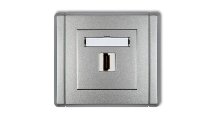 FLEXI Gniazdo pojedyncze HDMI srebrny metalik 7FHDMI-1