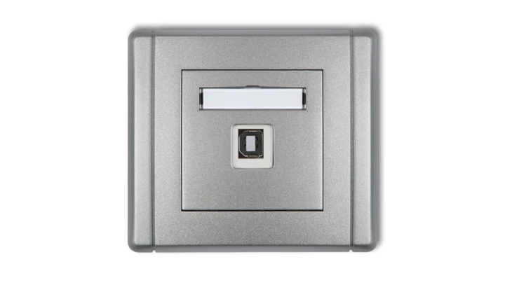 FLEXI Gniazdo pojedyncze USB-AB srebrny metalik 7FGUSB-3