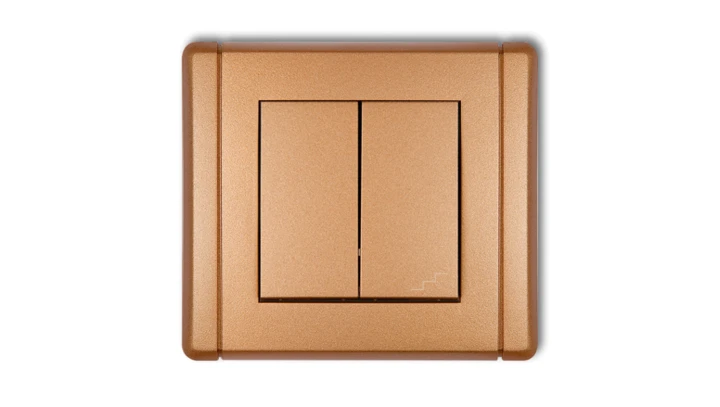 FLEXI Łącznik jednobiegunowy ze schodowym (wspólne zasilanie) złoty metalik 8FWP-10.1