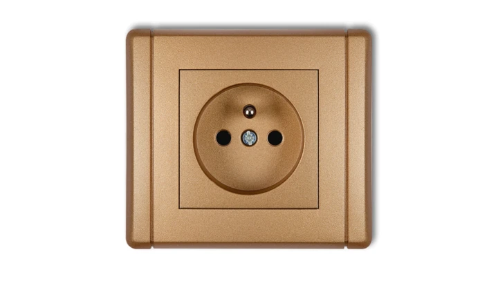 FLEXI Gniazdo pojedyncze z/u 2P+Z złoty metalik 8FGP-1zp