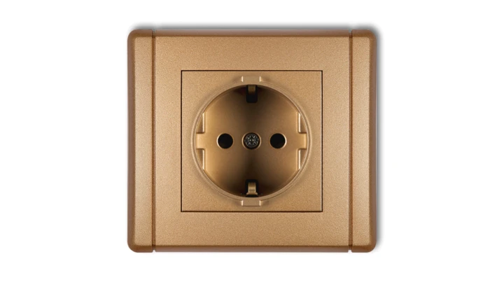 FLEXI Gniazdo pojedyncze z/u SCHUKO złoty metalik 8FGP-1sp