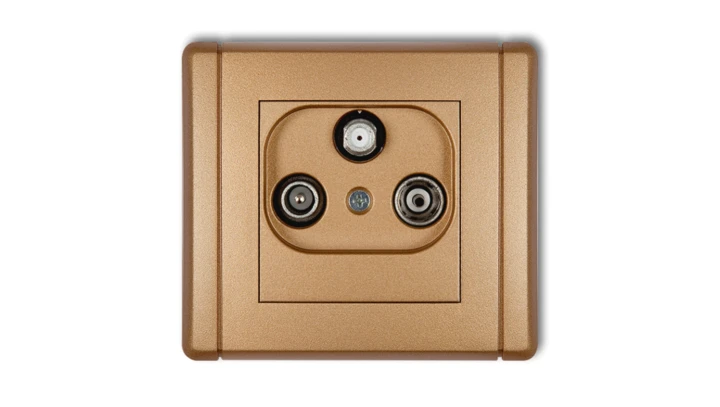 FLEXI Gniazdo antenowe RTV-SAT końcowe multimedialne (Internet) złoty metalik 8FGM